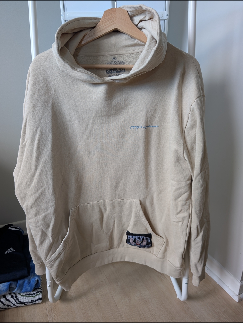 Popeyes Supplements Cream Pullover Hoodie Sweatshirt